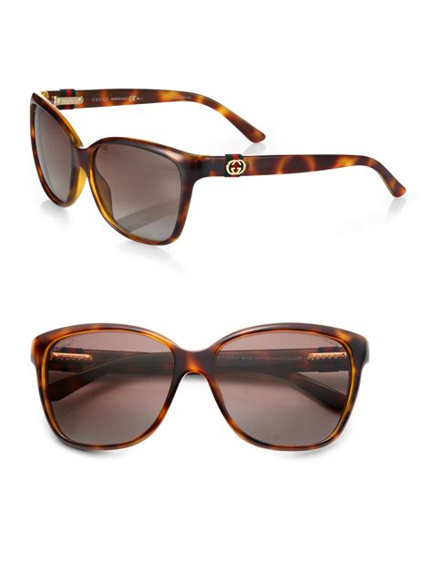 gucci 59mm square sunglasses havana|Gucci overzi sunglasses.